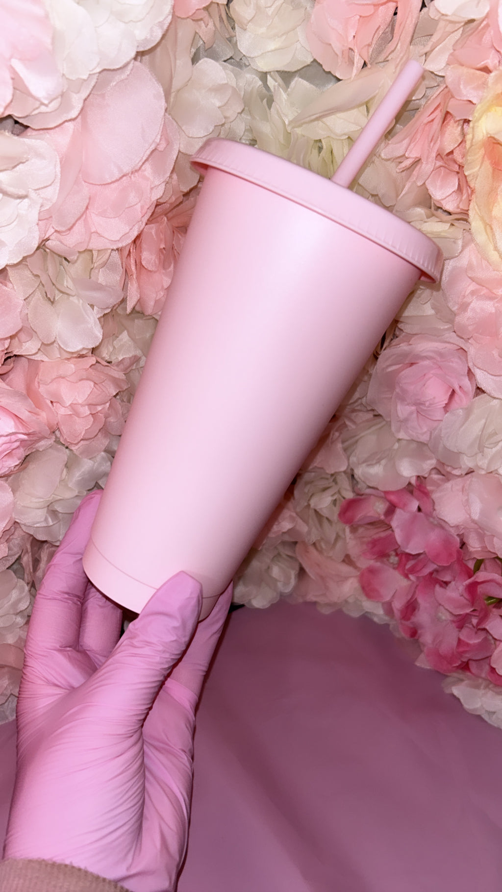Personalised Baby Pink Cold Cup 24oz